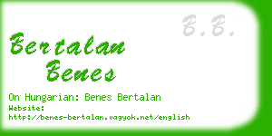 bertalan benes business card